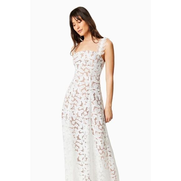 ELLIATT Symi Lace Maxi Dress In White Bridal Bachelorette 👗size S NWT$448 - Picture 6 of 13